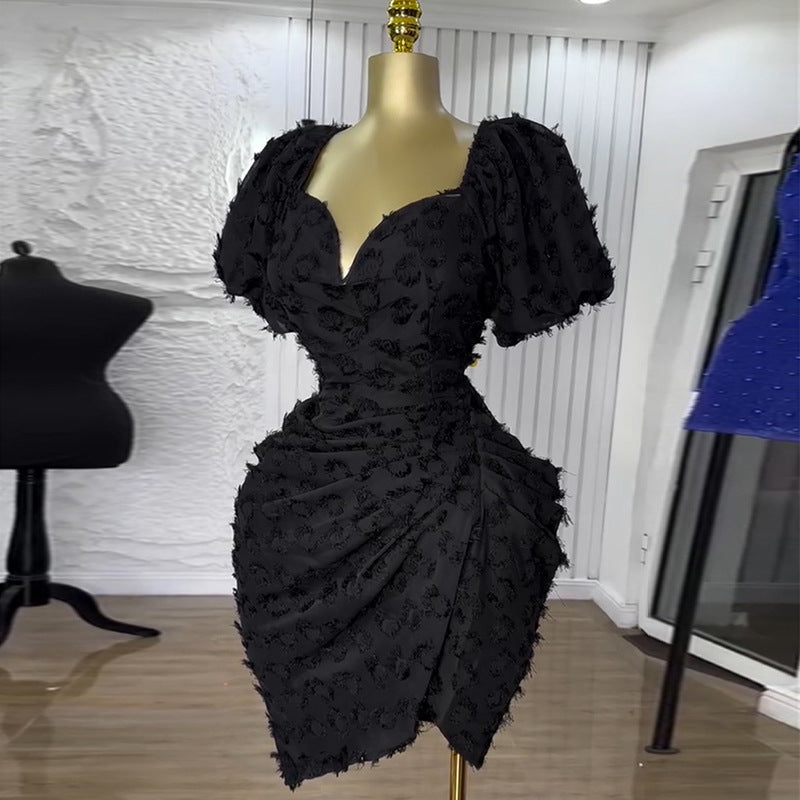 Women's Sexy Puff Sleeve High Waist Slimming Dresses