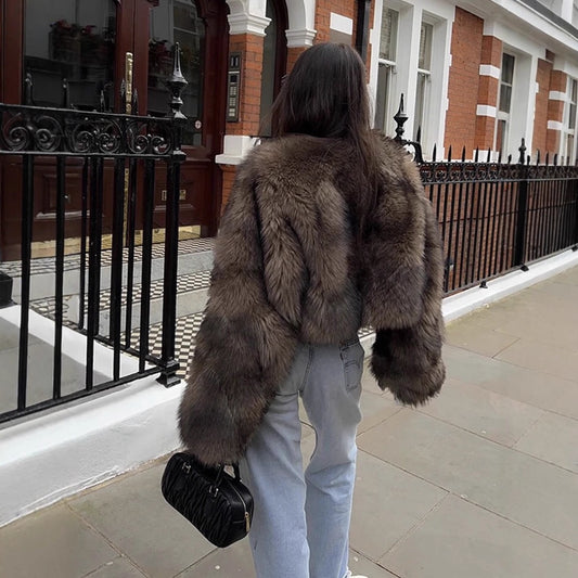 Women's Graceful Attractive Fashion Loose Furry Coats