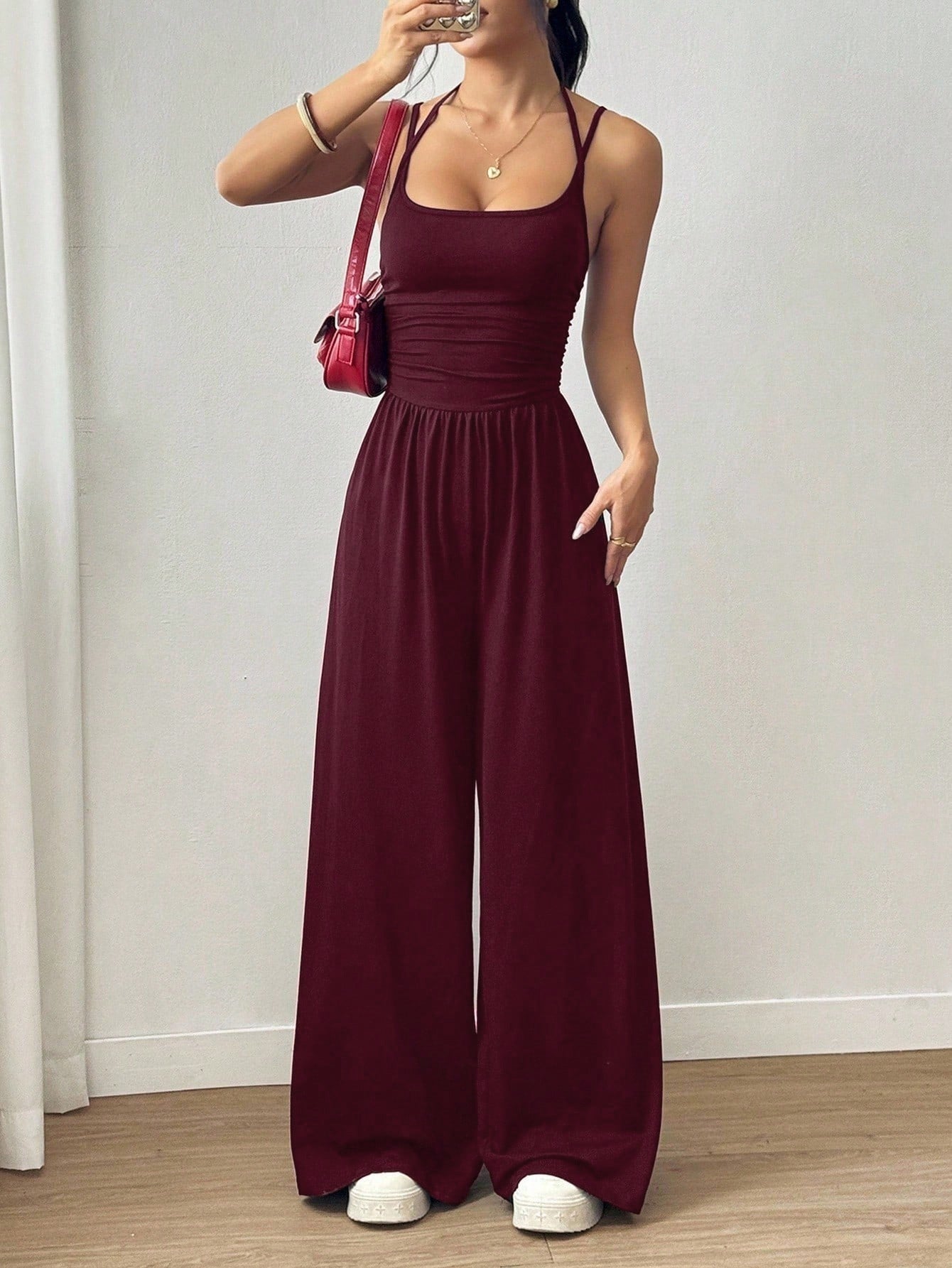 Women's Summer Sling Casual Wide Leg Loose Women's Jumpsuit/clothing
