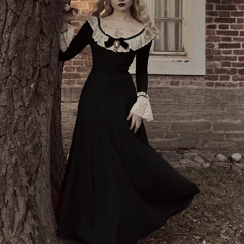 Women's Classic Versatile Dress Retro Lace Dresses