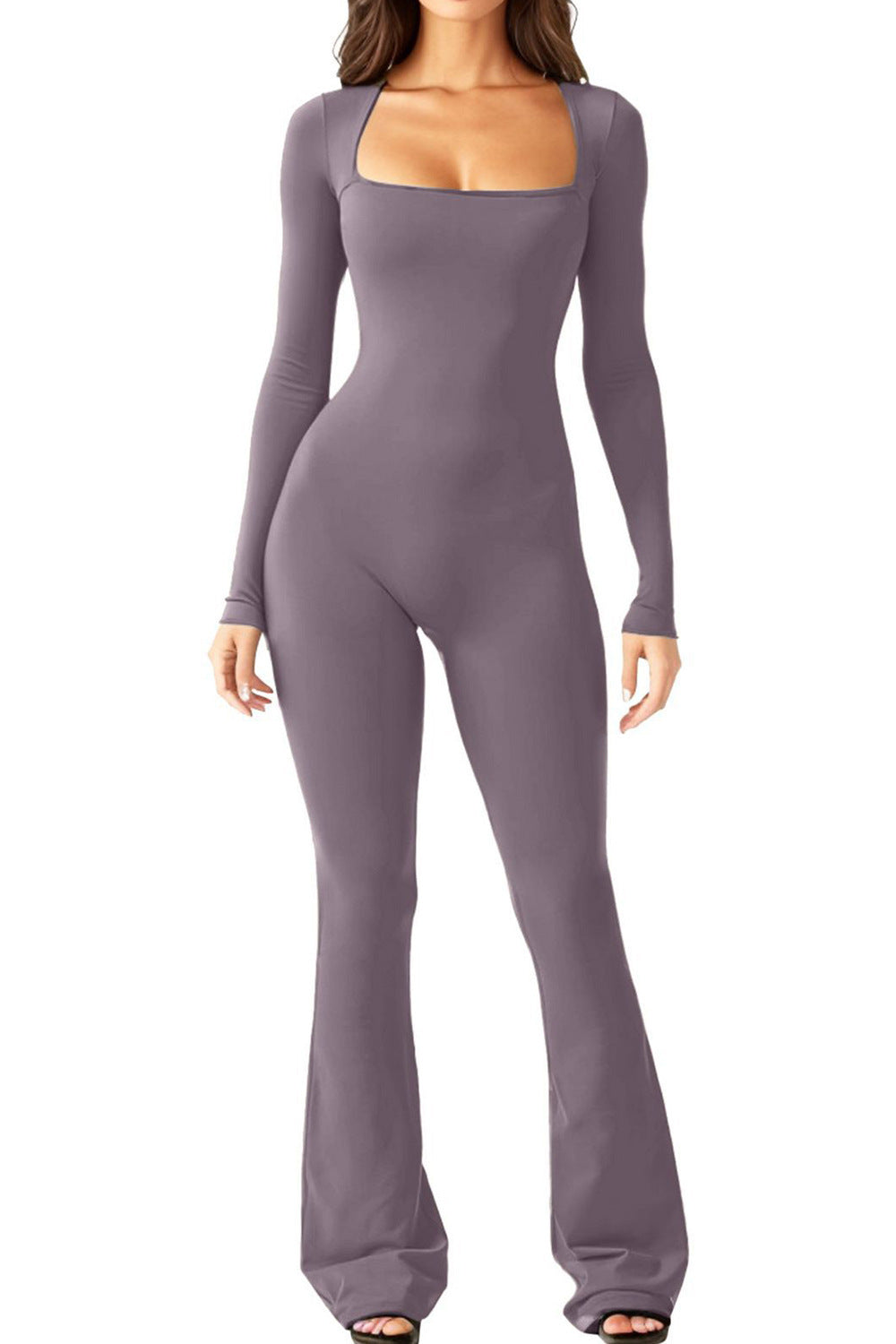 Women's Hip Lift Square Collar Wide Leg High Jumpsuits