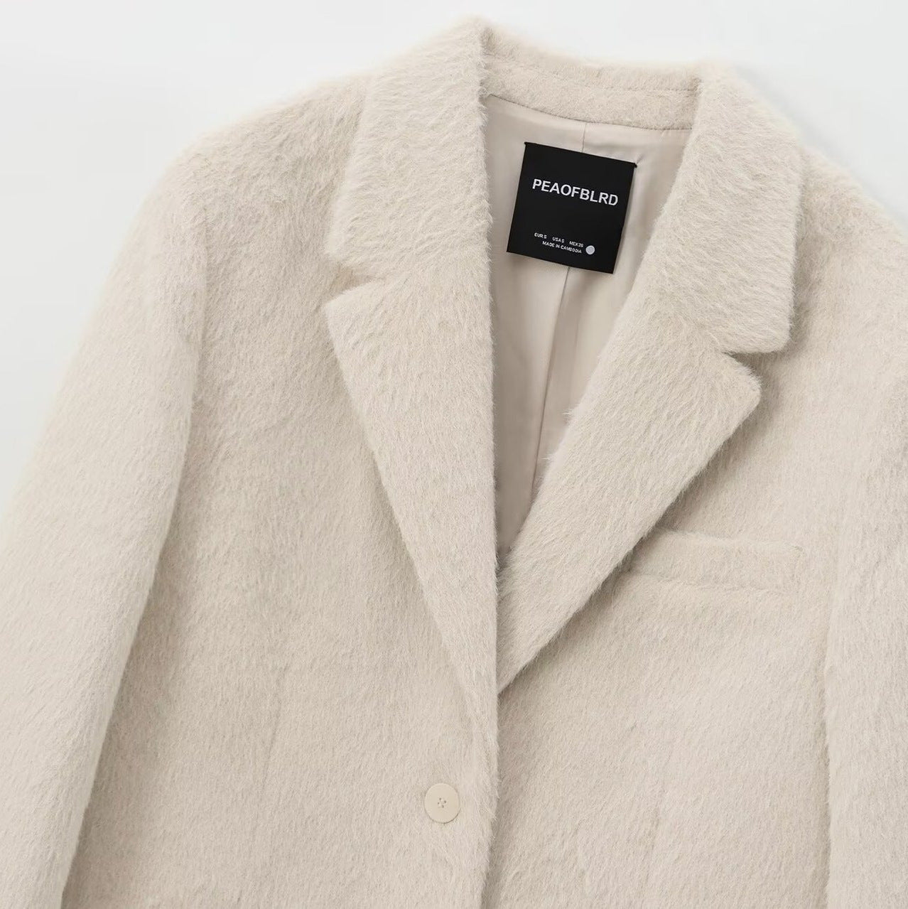 Women's Lapel Long Sleeve Faux Fur Effect Blazers