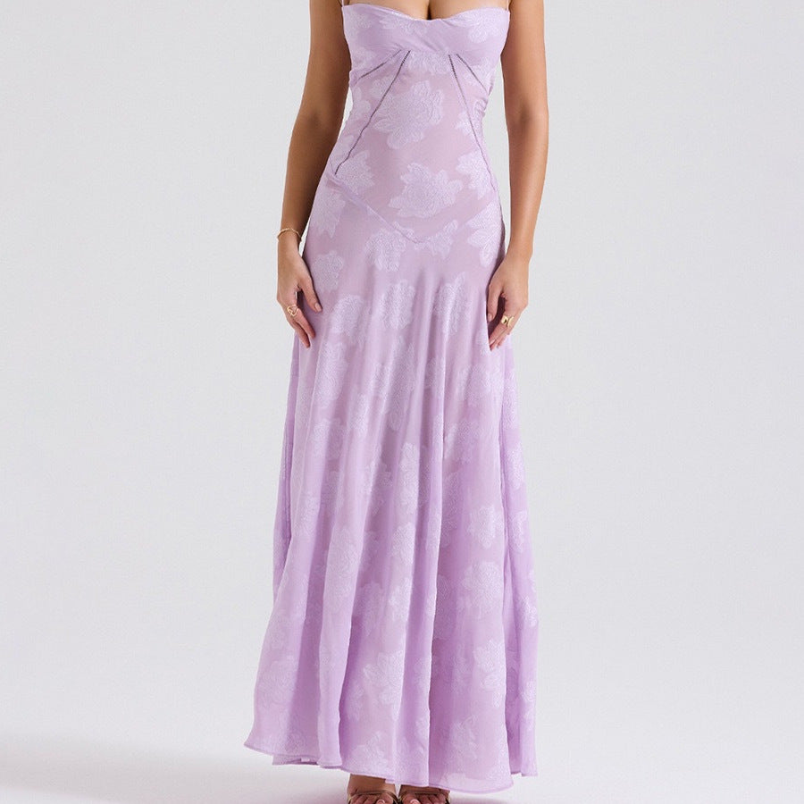 Slim Fit Exquisite Jacquard Full Lining Dresses