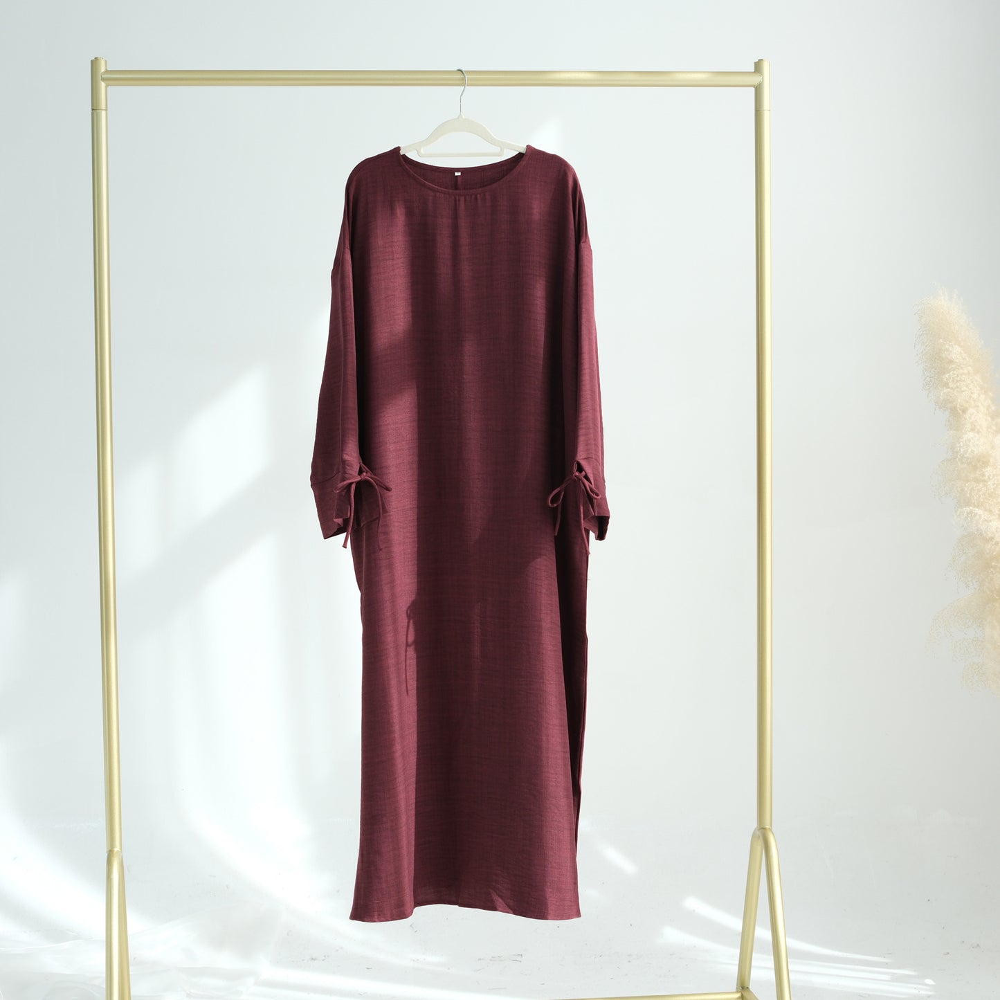 Pretty Turkish Solid Color Casual Robe Dresses