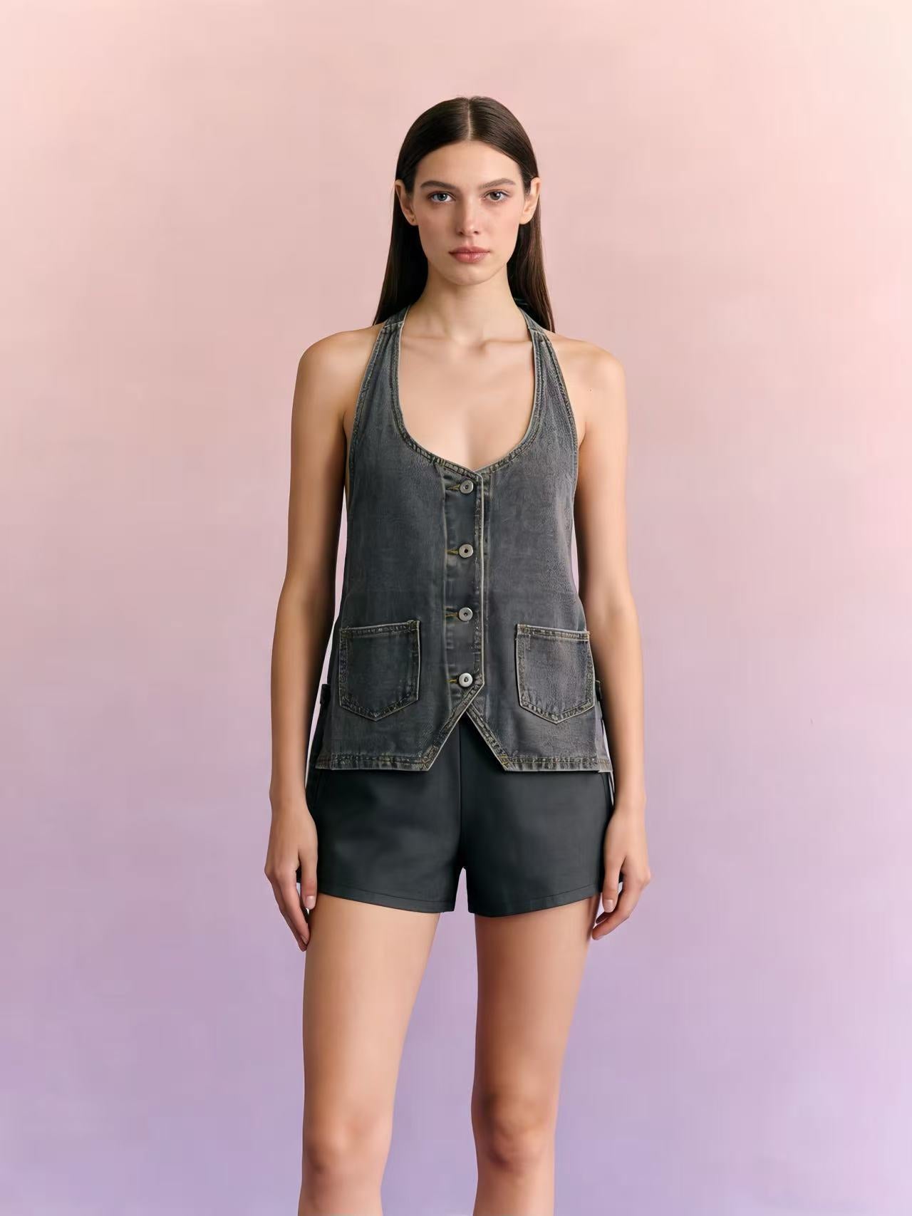 Women's Source Long-term Fashion Casual Denim Women's Vest