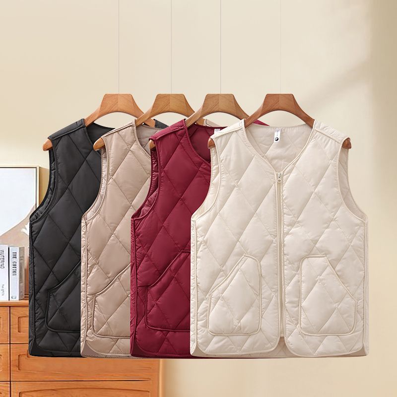 Women's Western Style Cotton Loose Warm Liner Lightweight Bottoming Waistcoat Vests