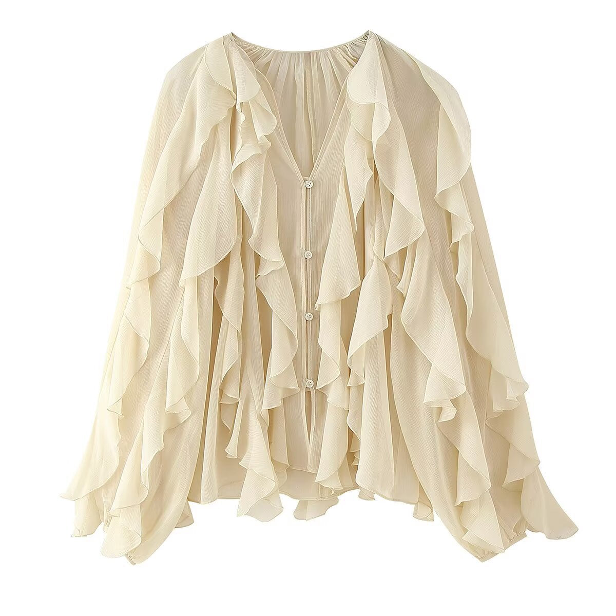Women's Homemade Classic Fashion Laminated Decoration Shirt Blouses