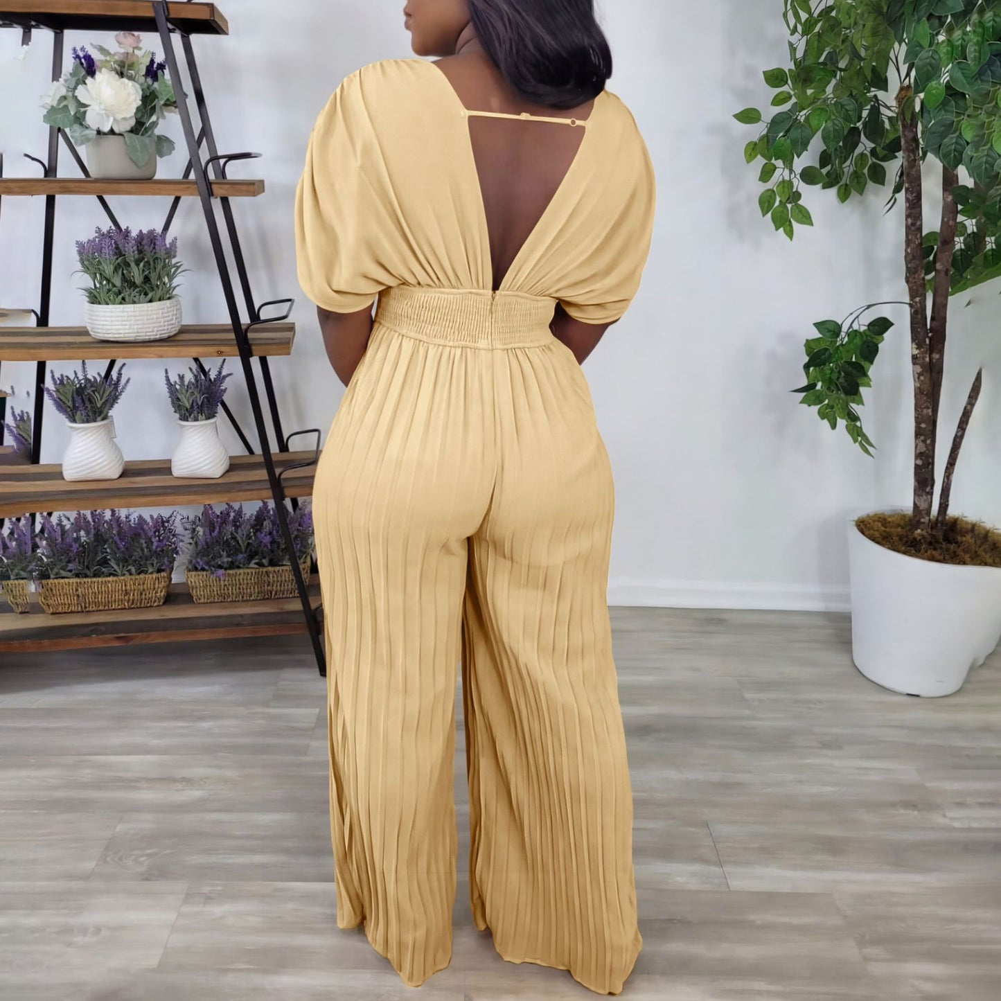 Fashion High Waist Pure Color Sexy Jumpsuits