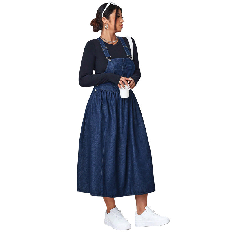 Women's Versatile Slimming Large Hem Suspender Dresses