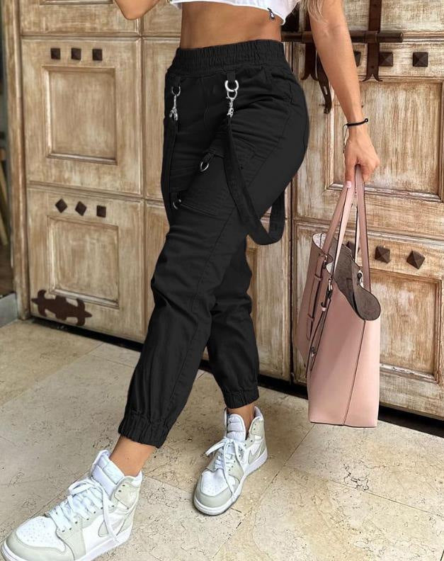 Women's American High Street Hip Hop Slim Pants