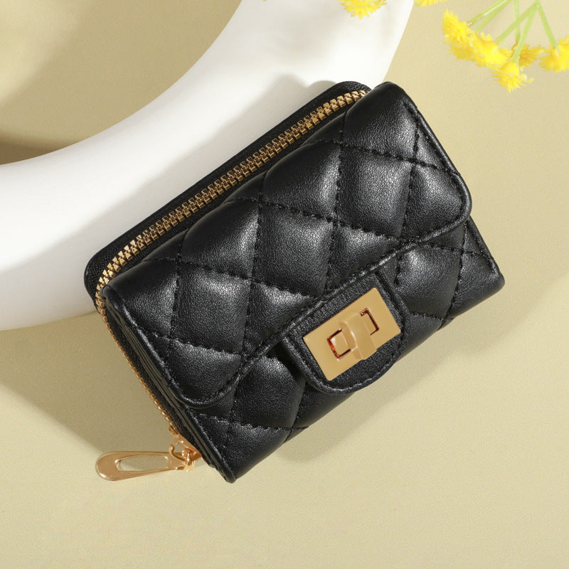 Women's Korean Rhombus Simple Multiple Slots Purses