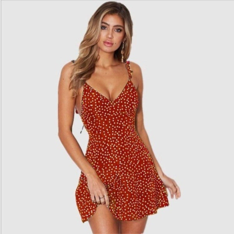 Women's Clothes Polka Dot Back Fashion Special Dress