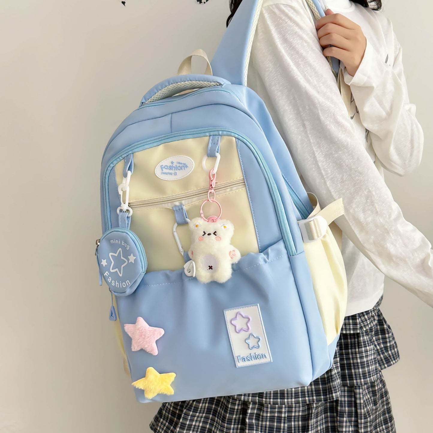 Women's Cute Contrast Color Mini Korean Dopamine Backpacks