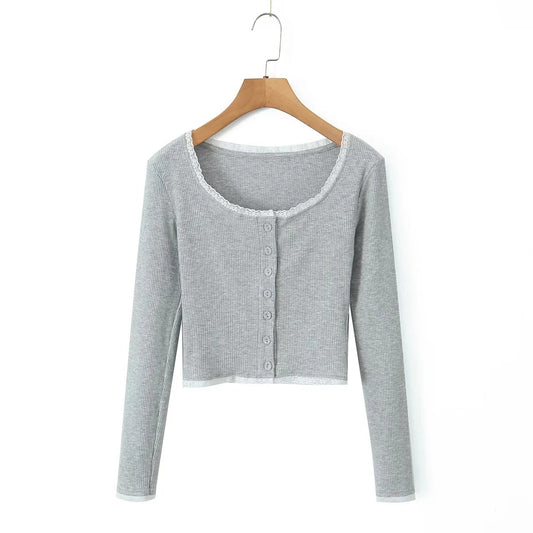 Women's American Sweet Spicy Style Single-breasted Knitted Knitwear