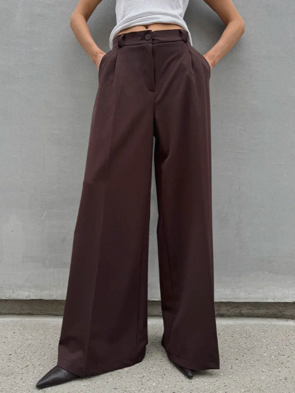 Women's Retro Wear Fashion Trousers High Waist Pants