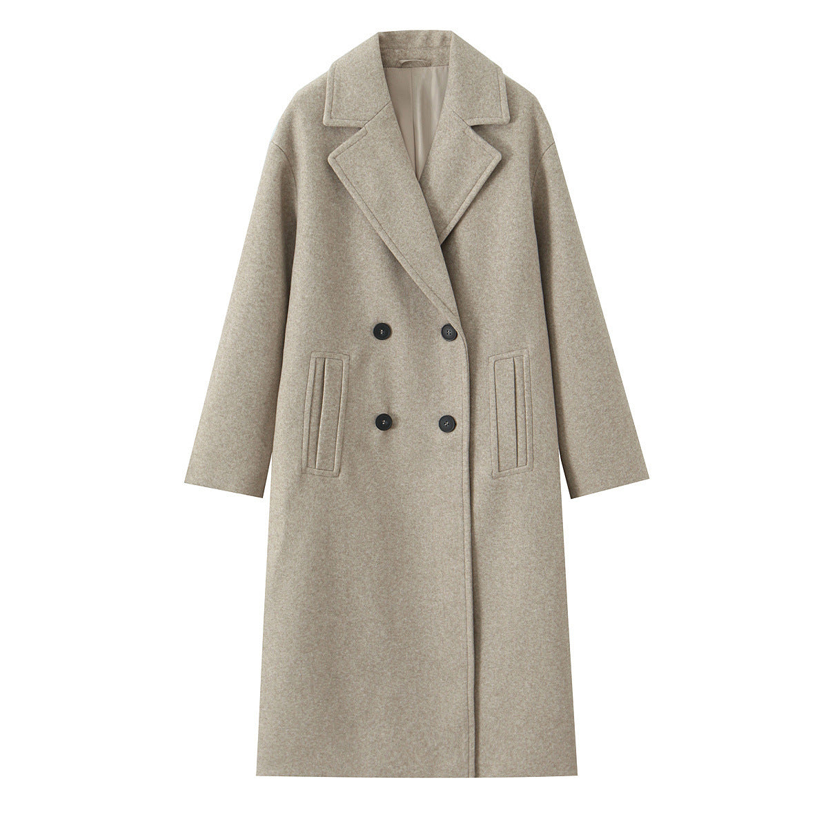Autumn Loose Soft Double Breasted Overcoat Coats