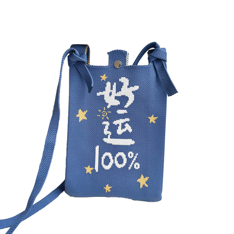 Women's Charming Mobile Detachable Strap Knitted Phone Bags