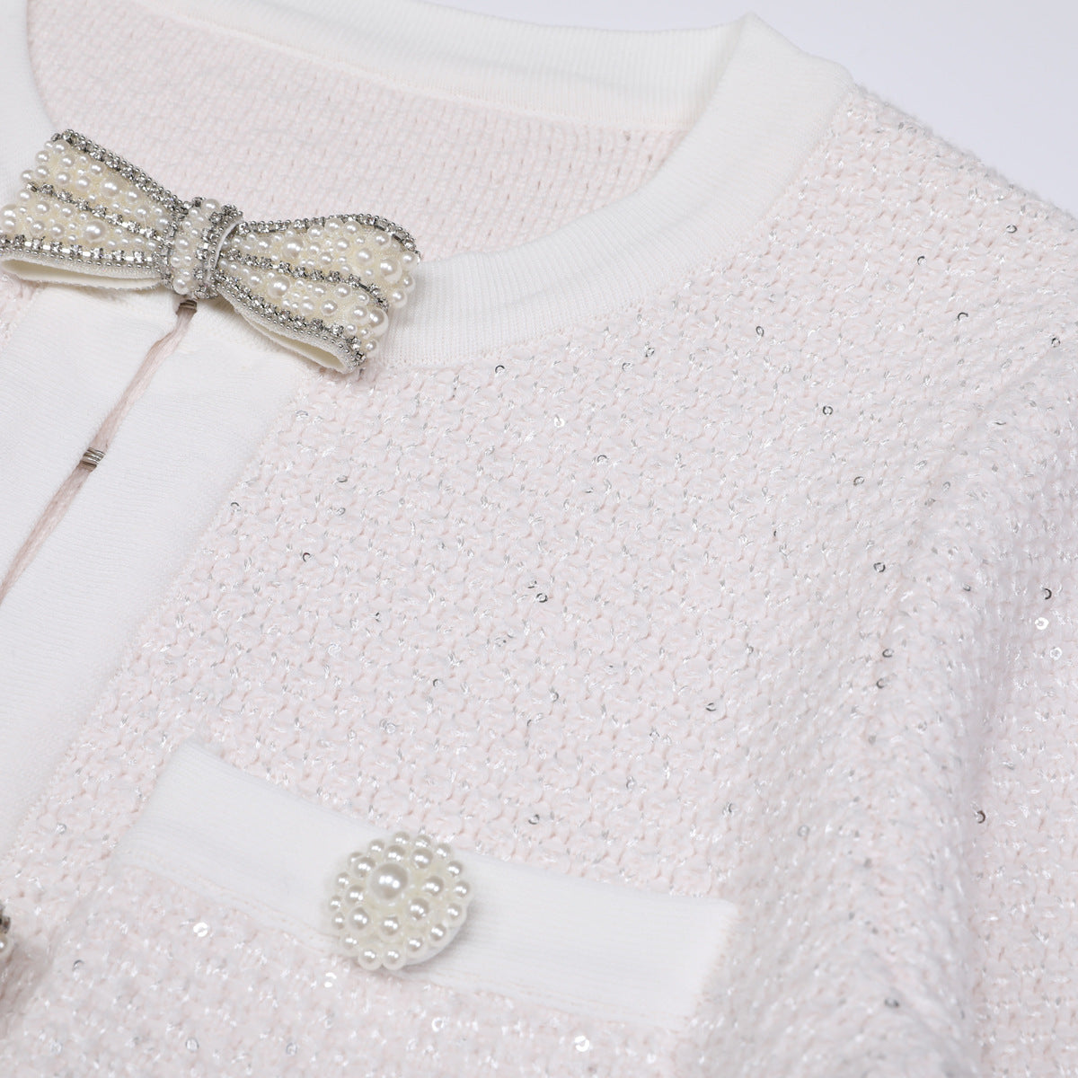 Quality Beaded Belt Slimming Long Sleeve Knitwear