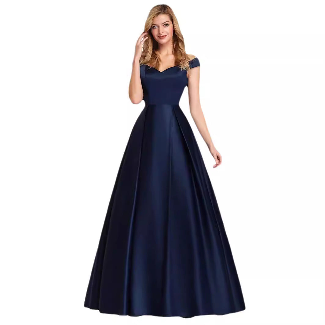 Women's Solid Color Long Retro Formal Dress Dresses