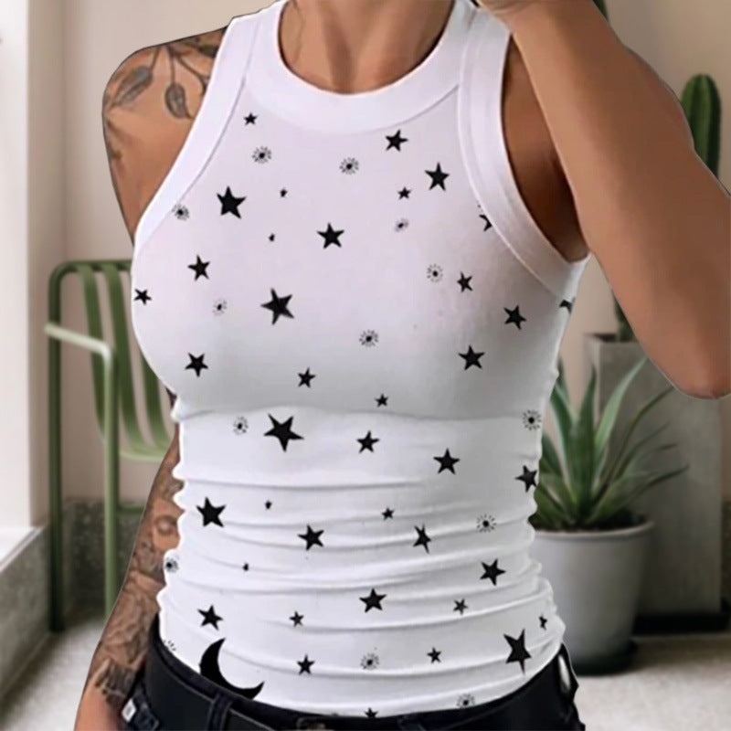 Women's Wear Round Neck Sexy Summer Camouflage Vests