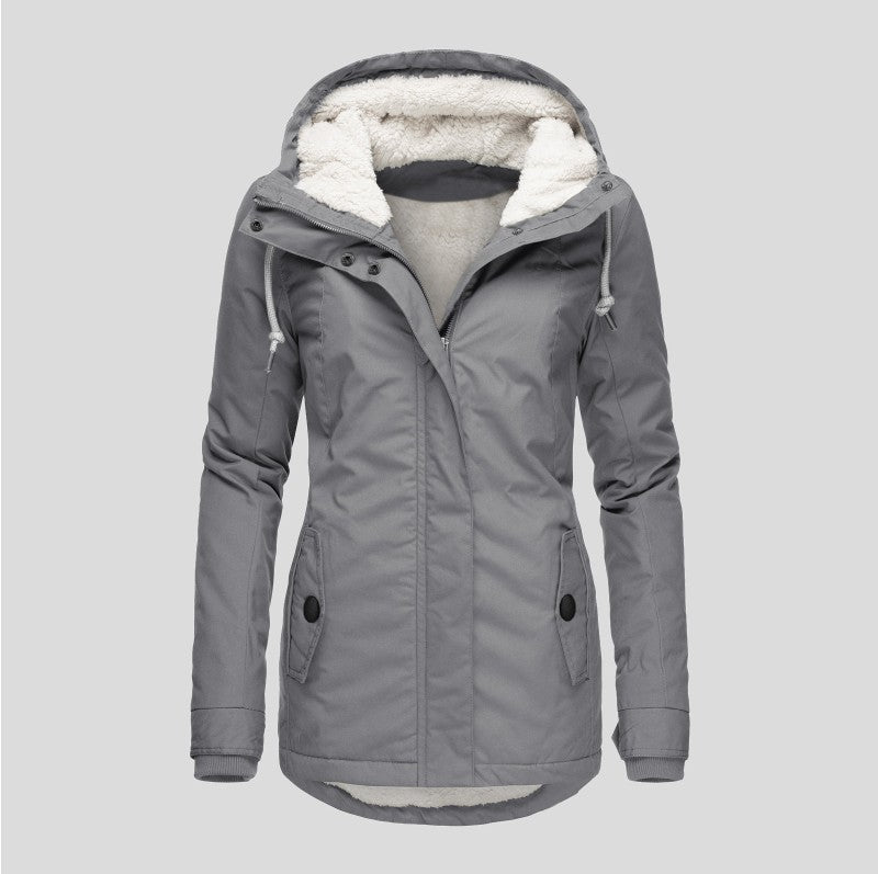 Women's Veet Padded Lamb Wool Parka For Coats