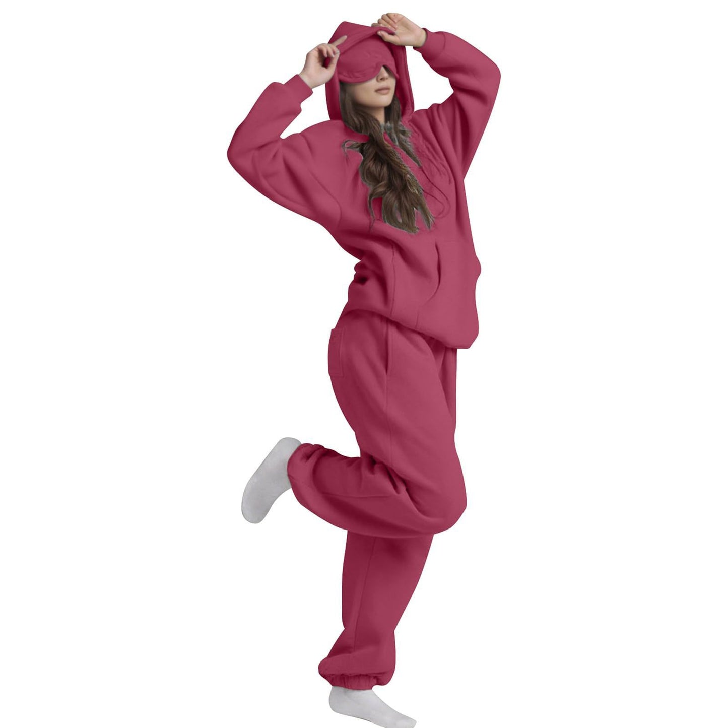 Women's Casual Solid Color Loose Fashion Simple Hooded Women's Sweater, Sweater
