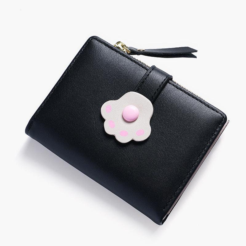 Women's Campus Cat's Paw Cute Short Korean Ladies Wallets