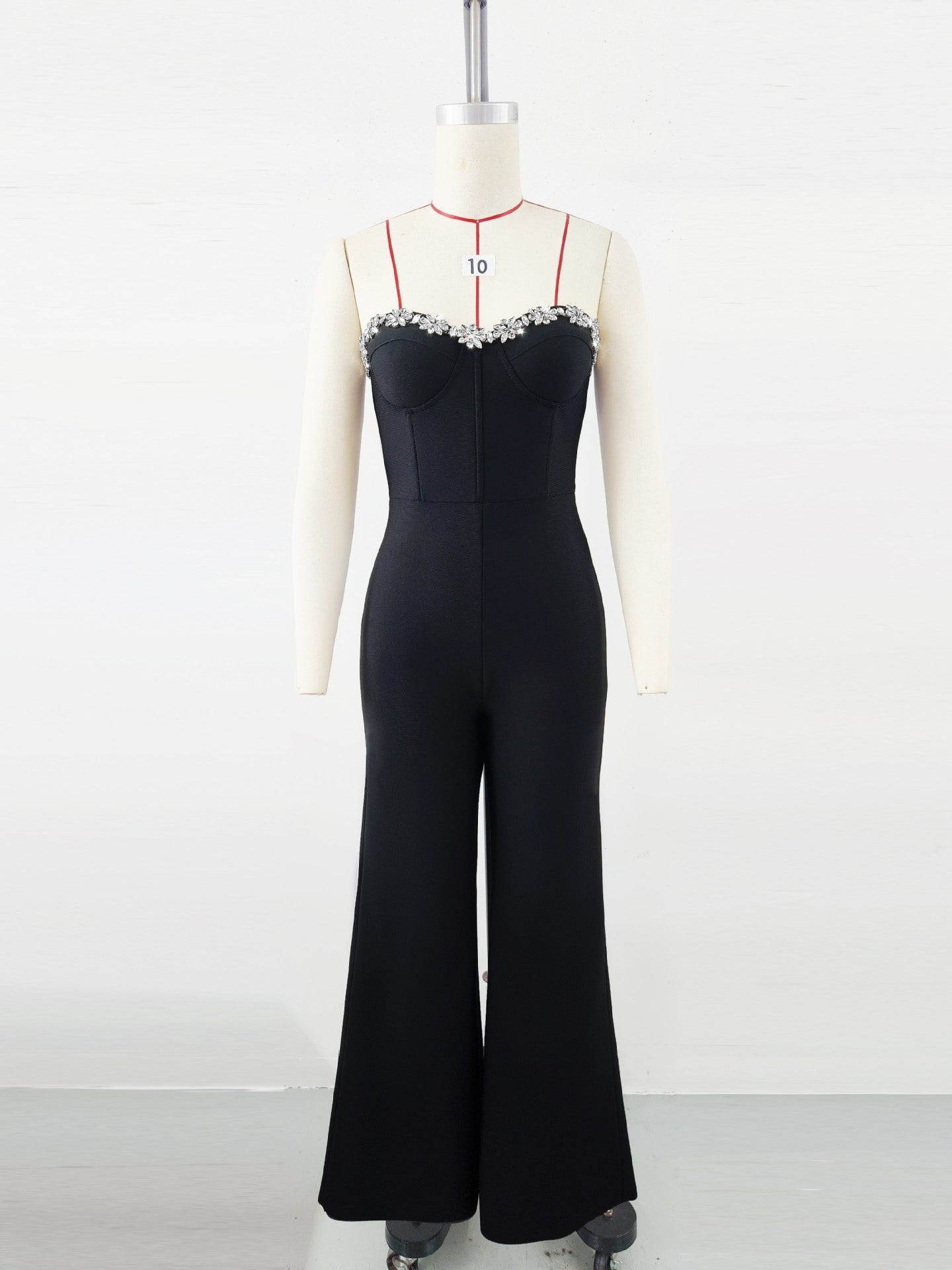 Women's Elegant Graceful Light Luxury Rhinestone Jumpsuits