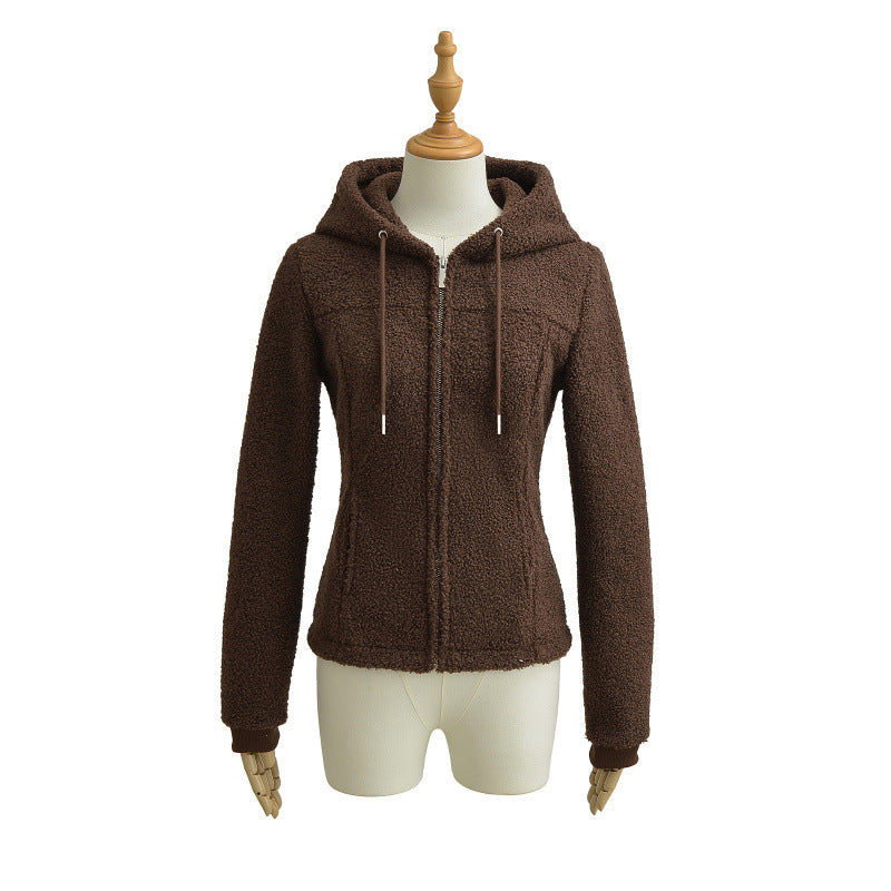 Women's Cool Double-sided Teddy Particle Slim Fit Slimming Waist Jackets