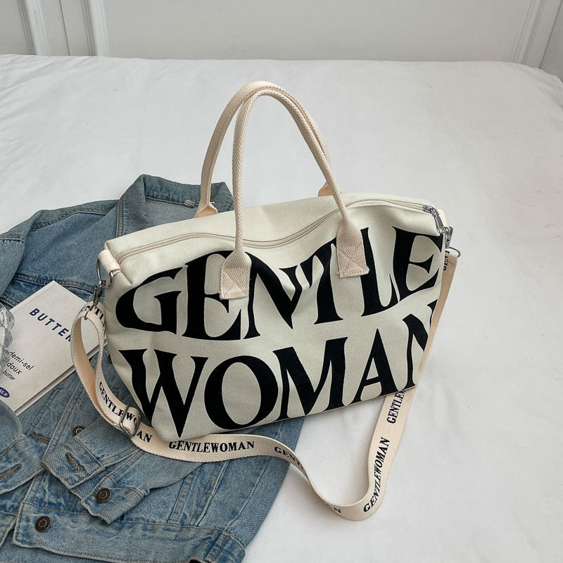 Large Capacity Letters Canvas Fashion One Crossbody Bags