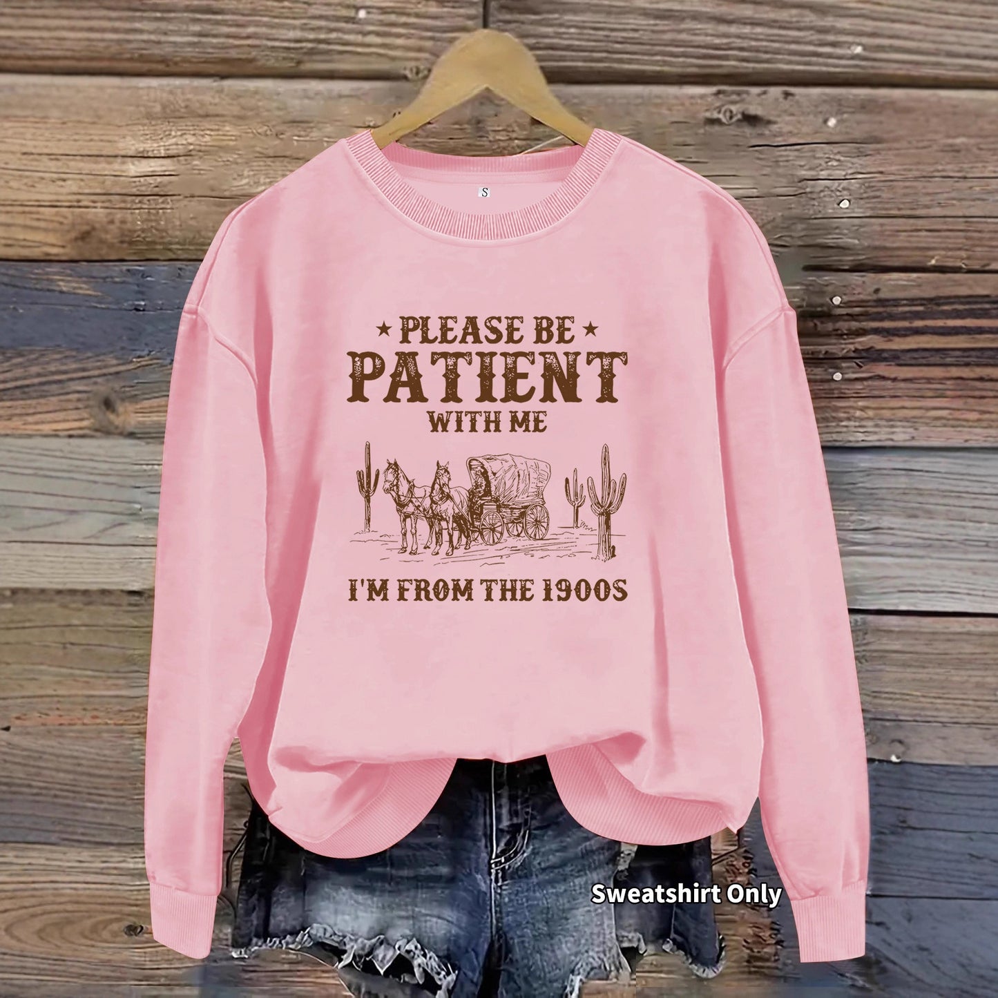 Women's Casual Long-sleeved Round Neck Western Landscape Printing Pullover Women's Sweater, Sweater