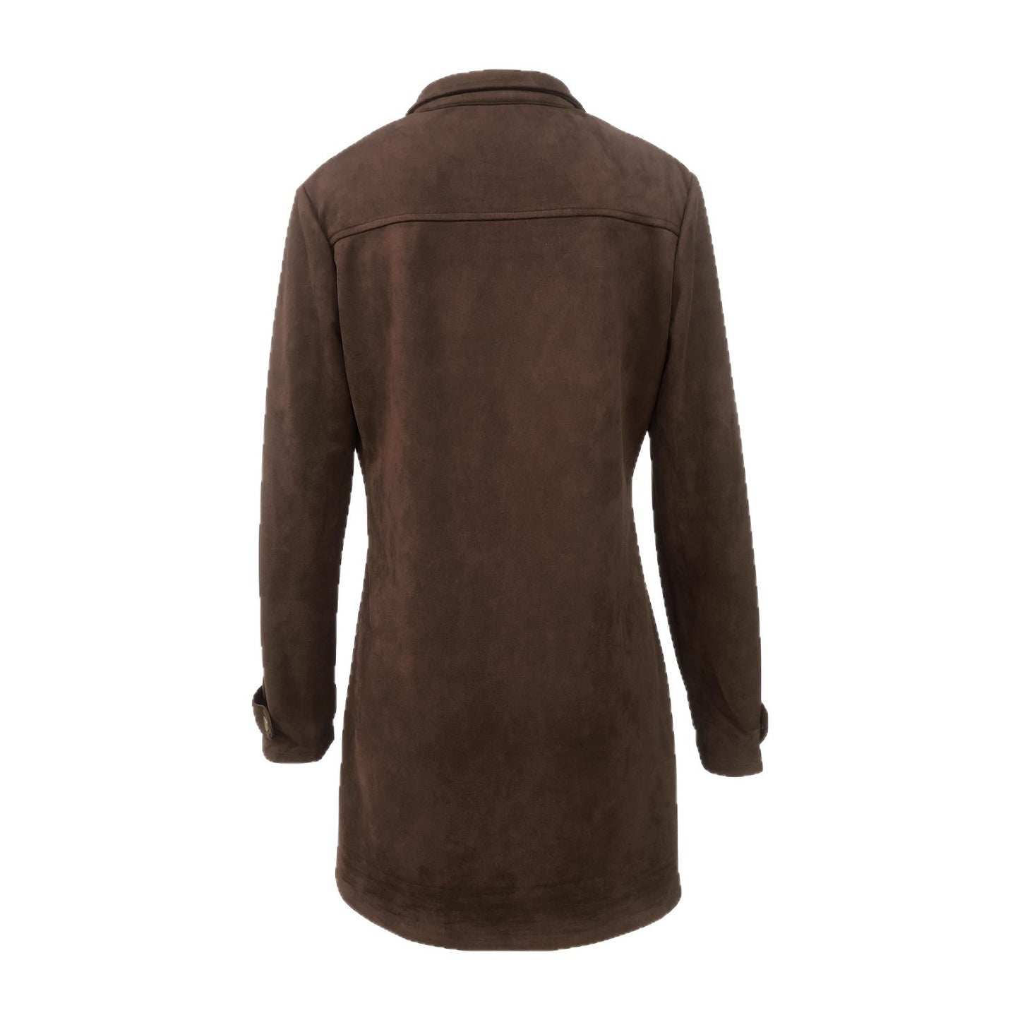 Women's Lapel Brown Deerskin Veet Casual Warm Jackets