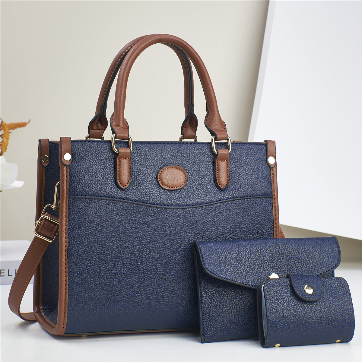 Women's Fashion Combination Soft Leather Set Large Handbags