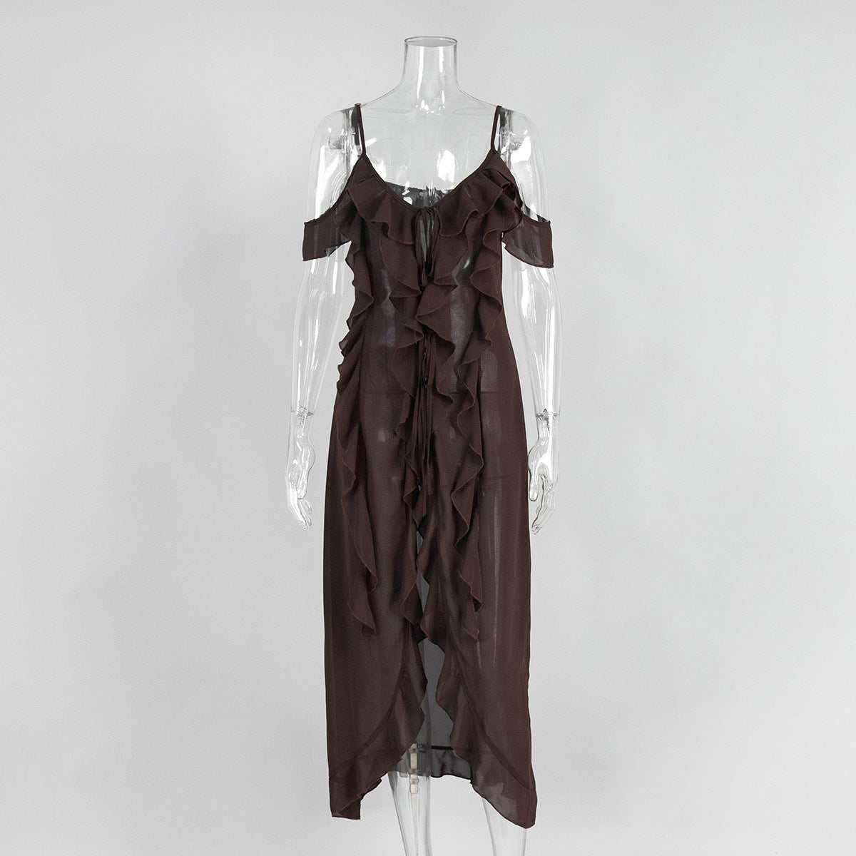 Women's Break Tea Sexy Suspender Dress Summer Ruffled Dresses