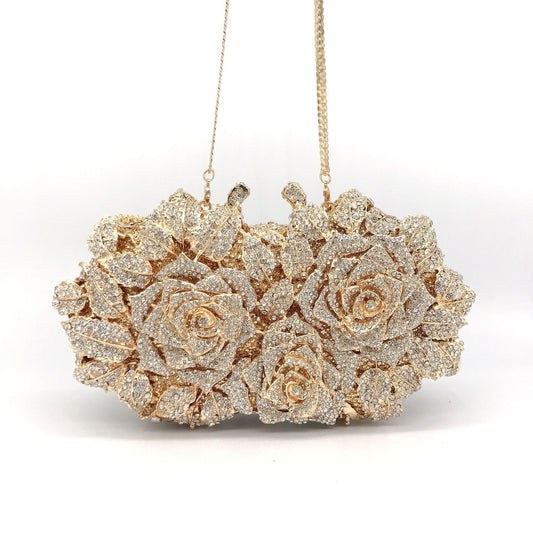 Women's Spring Luxury Fashion For Dinner Rose Shape Evening Bags