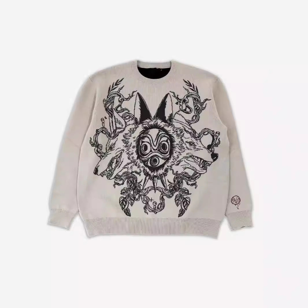 Women's & Men's & Retro Cartoon Jacquard Personal Leisure Sweaters