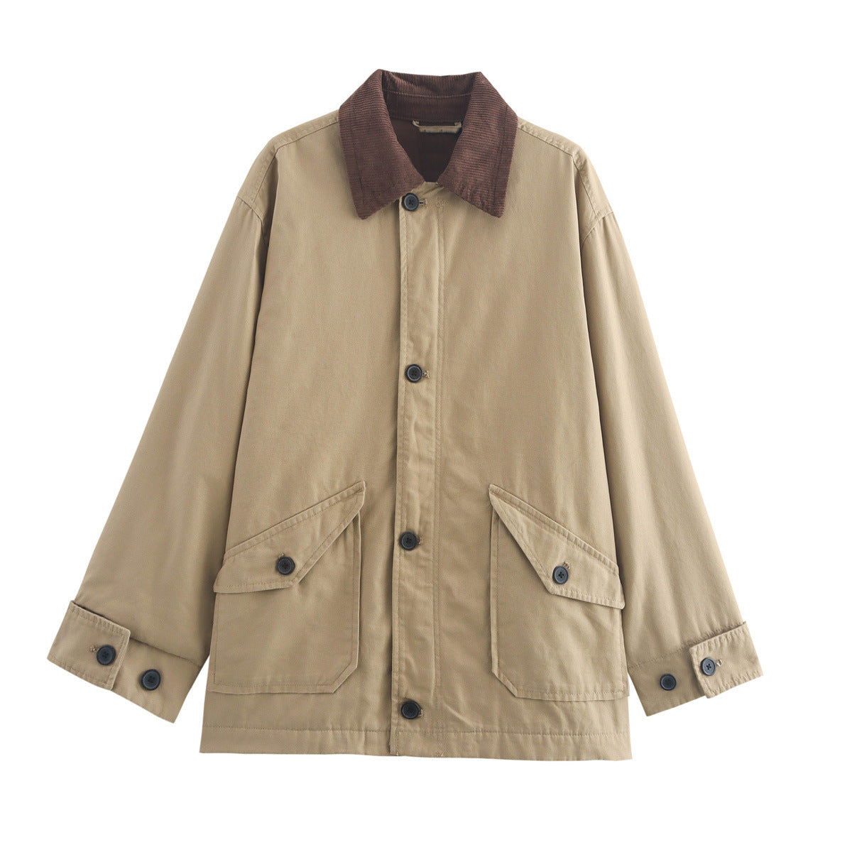Women's Loose Large Profile Comfortable Windbreaker Canvas Coats