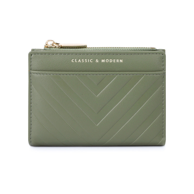 Women's Striped Embossed Leather For Multiple Slots Ladies Wallets