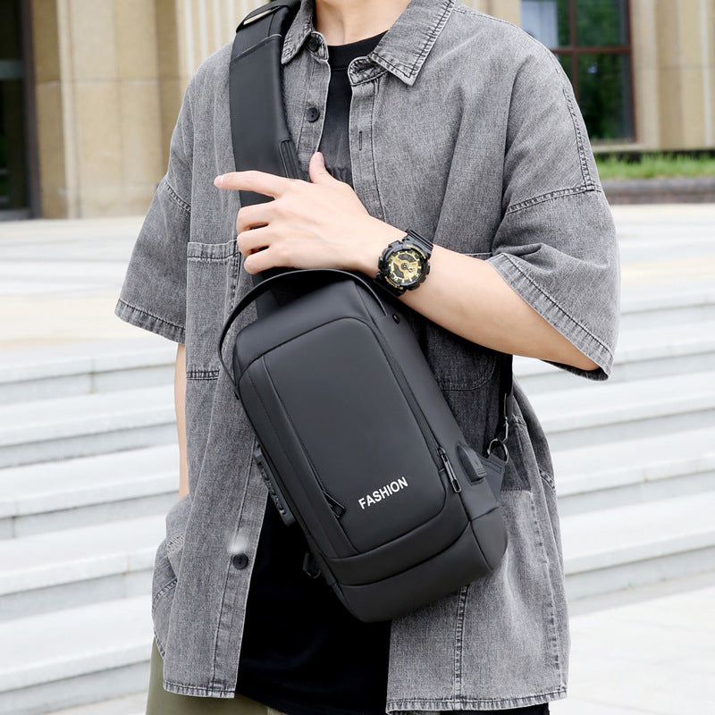 Men's Popular Password Trendy Cool Motorcycle Men's Chest Bags