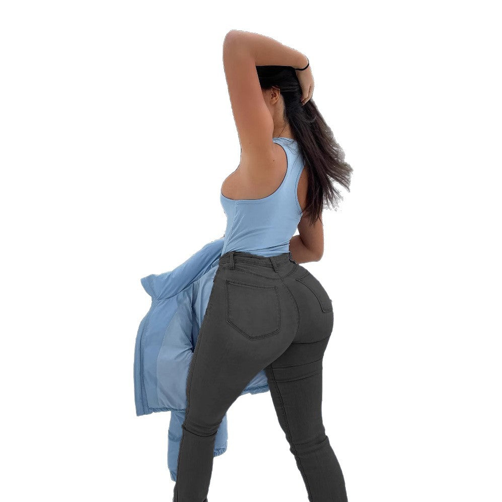 Stylish Skinny Pencil Hip Sexy Pocket Women's Jeans