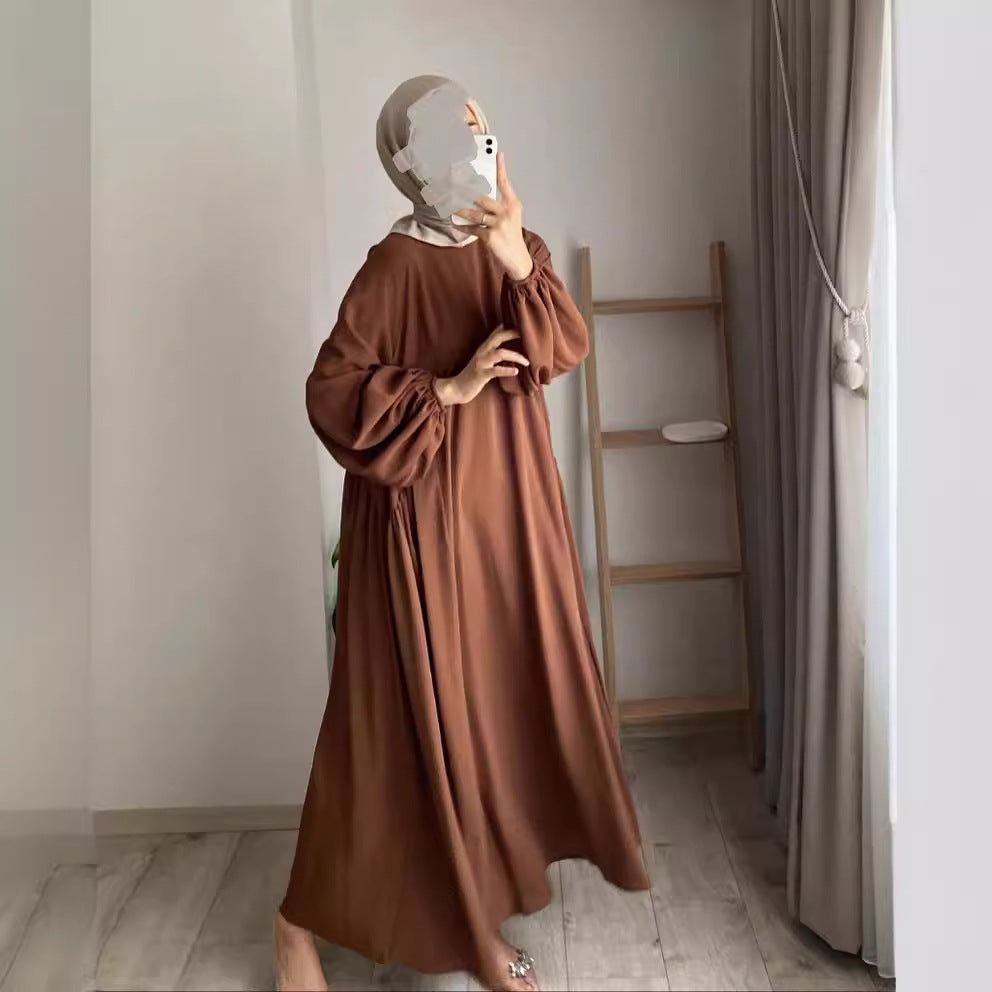 Women's Muslim Wear Solid Color Elegant Fashion Loose Dresses