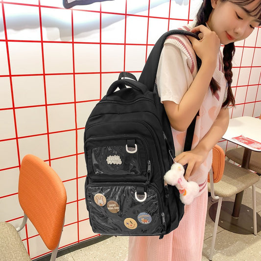 Large Capacity Female College Cute Versatile Transparent Backpacks