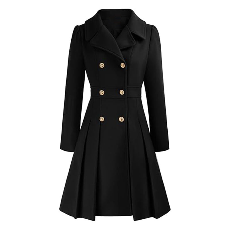 Women's Selected Trench Lapel Double Overcoat With Coats
