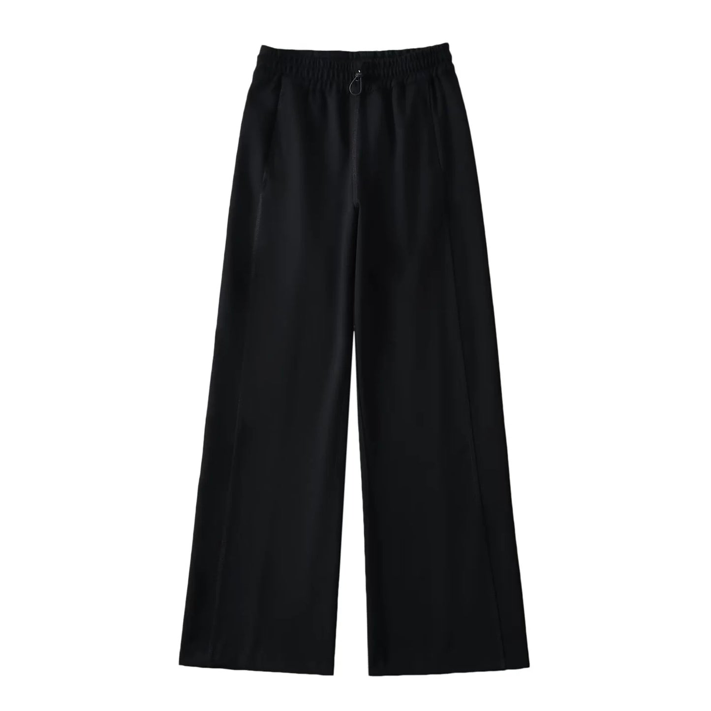 Women's Clothes American Drawstring Elastic Waist Open Line Pocket Pants