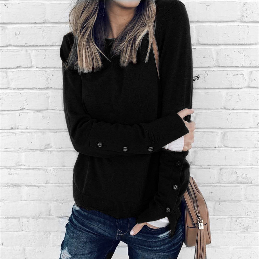 Women's Round Neck Long Sleeve Bottoming Shirt Sweaters