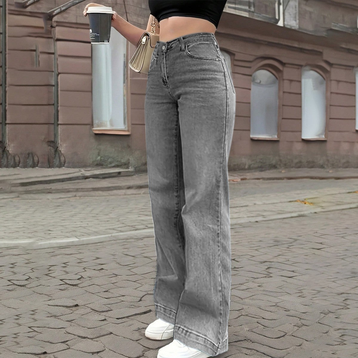 Women's Straight Narrow Summer High Slimming Small Sized Jeans