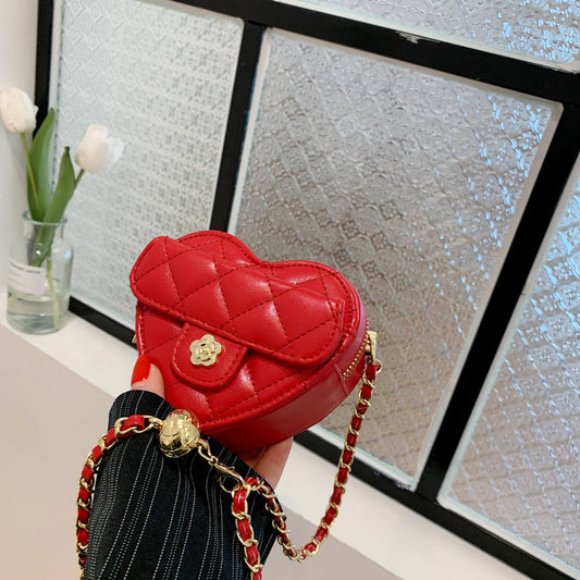 Women's & Children's & Day Gift Mini Heart-shaped Golden Crossbody Bags