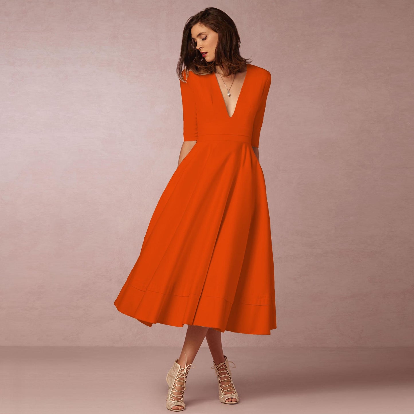 Women's Dress Sexy Deep V Large Swing Dresses