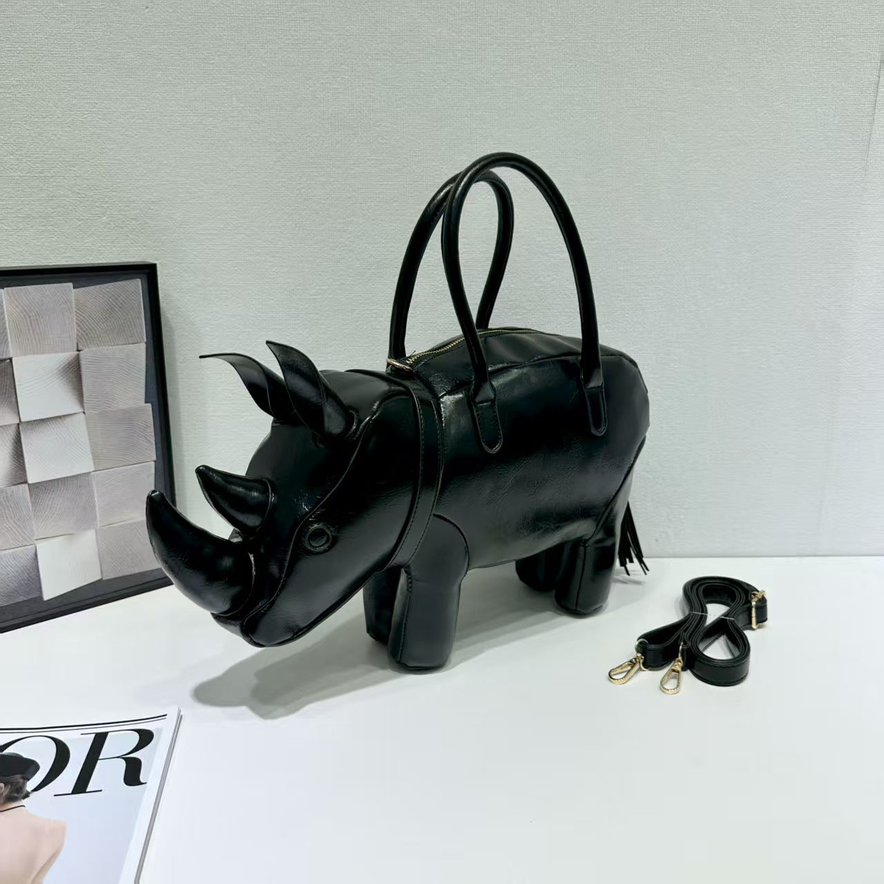 Popular Creative Funny Animals Rhinoceros Shape Handbags