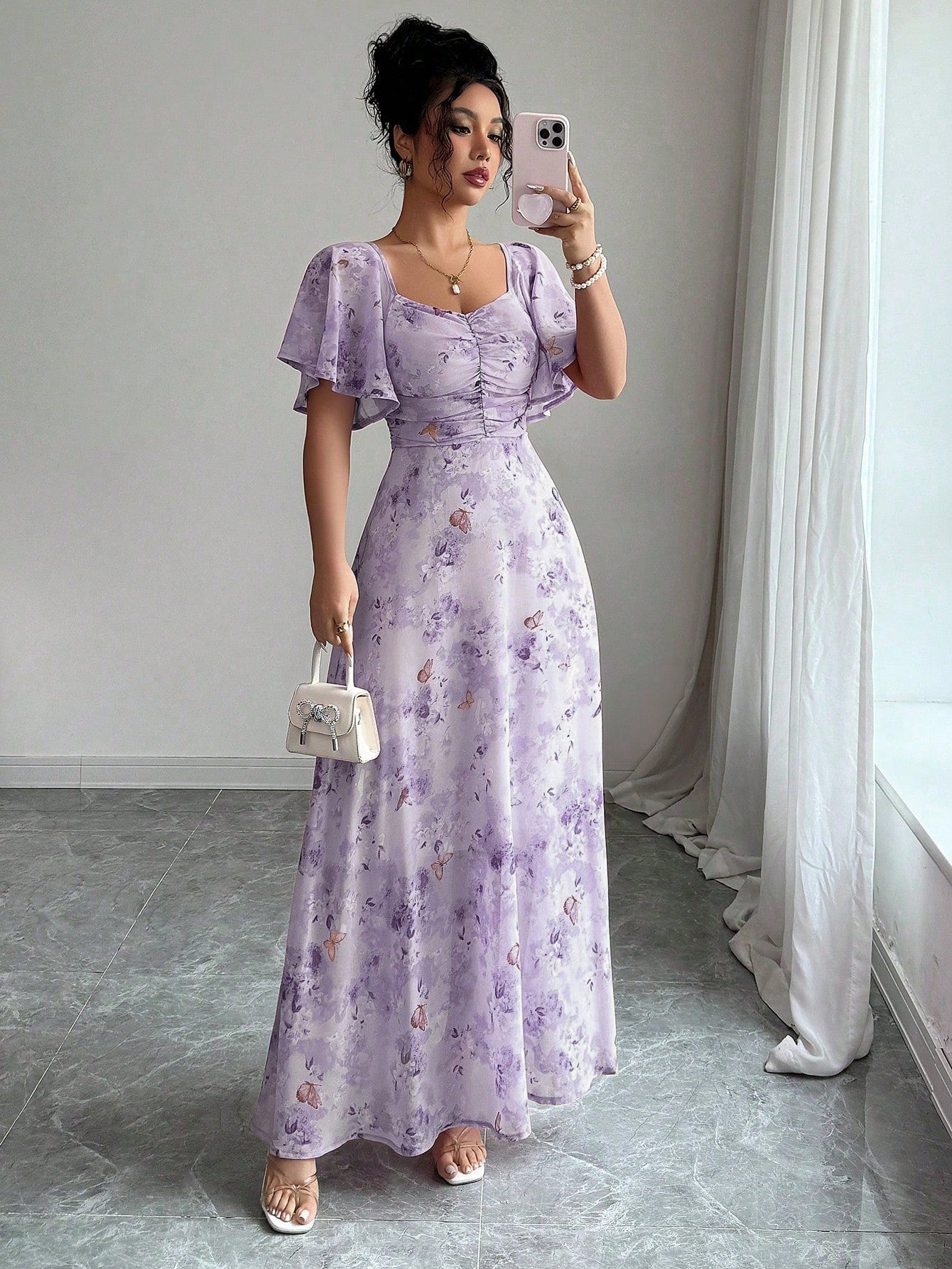 Women's Fashion Summer Floral Elegant Slimming Long Dress